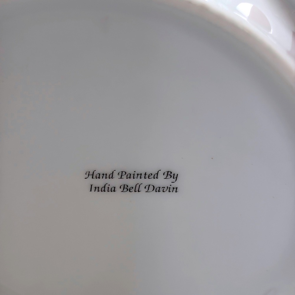 Hand Painted Porcelain Wine Coaster with Matching Grape Vine Cork Stopper Rare - Picture 7 of 13